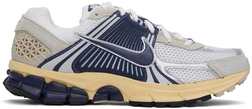 White & Navy Zoom Vomero 5 Sneakers