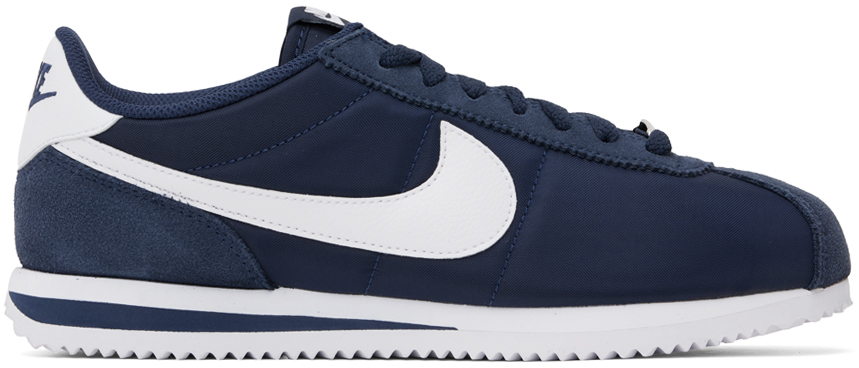 Nike Navy & White Cortez Sneakers In Midnight Navy/white