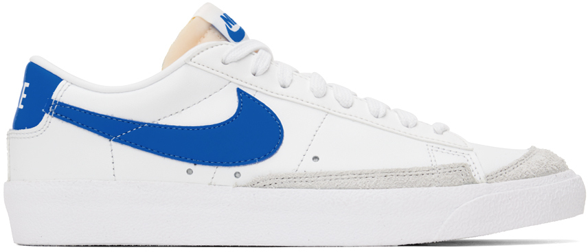 Nike White & Blue Blazer Low '77 Vintage Sneakers In Summit White/photo B