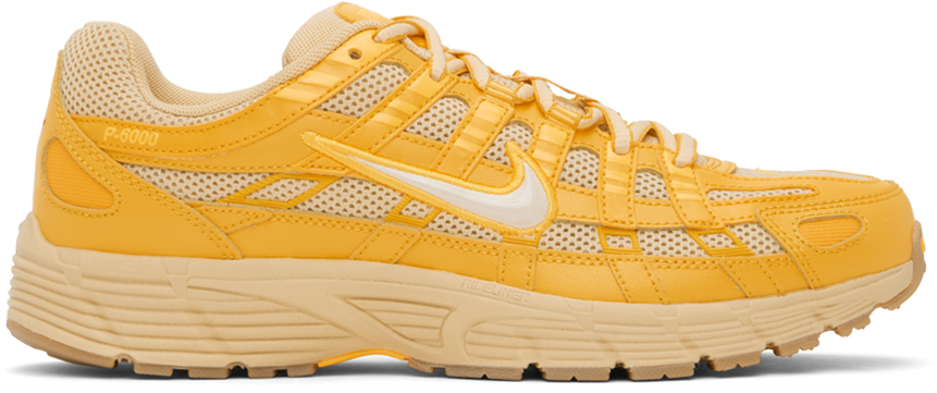 Shop Nike Beige & Yellow P-6000 Sneakers In Sesame/sanddrift-uni