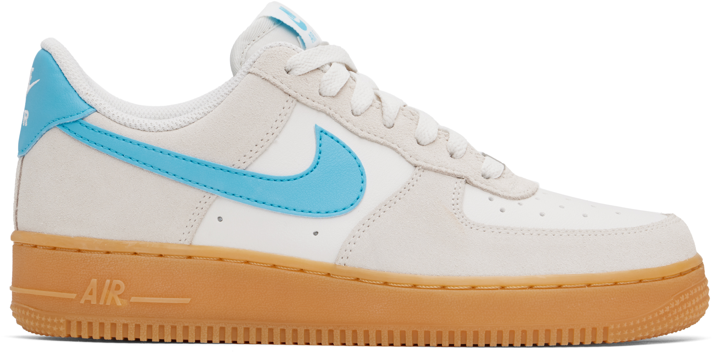 Nike Gray & Blue Air Force 1 '07 Lv8 Sneakers In Phantom/baltic Blue-