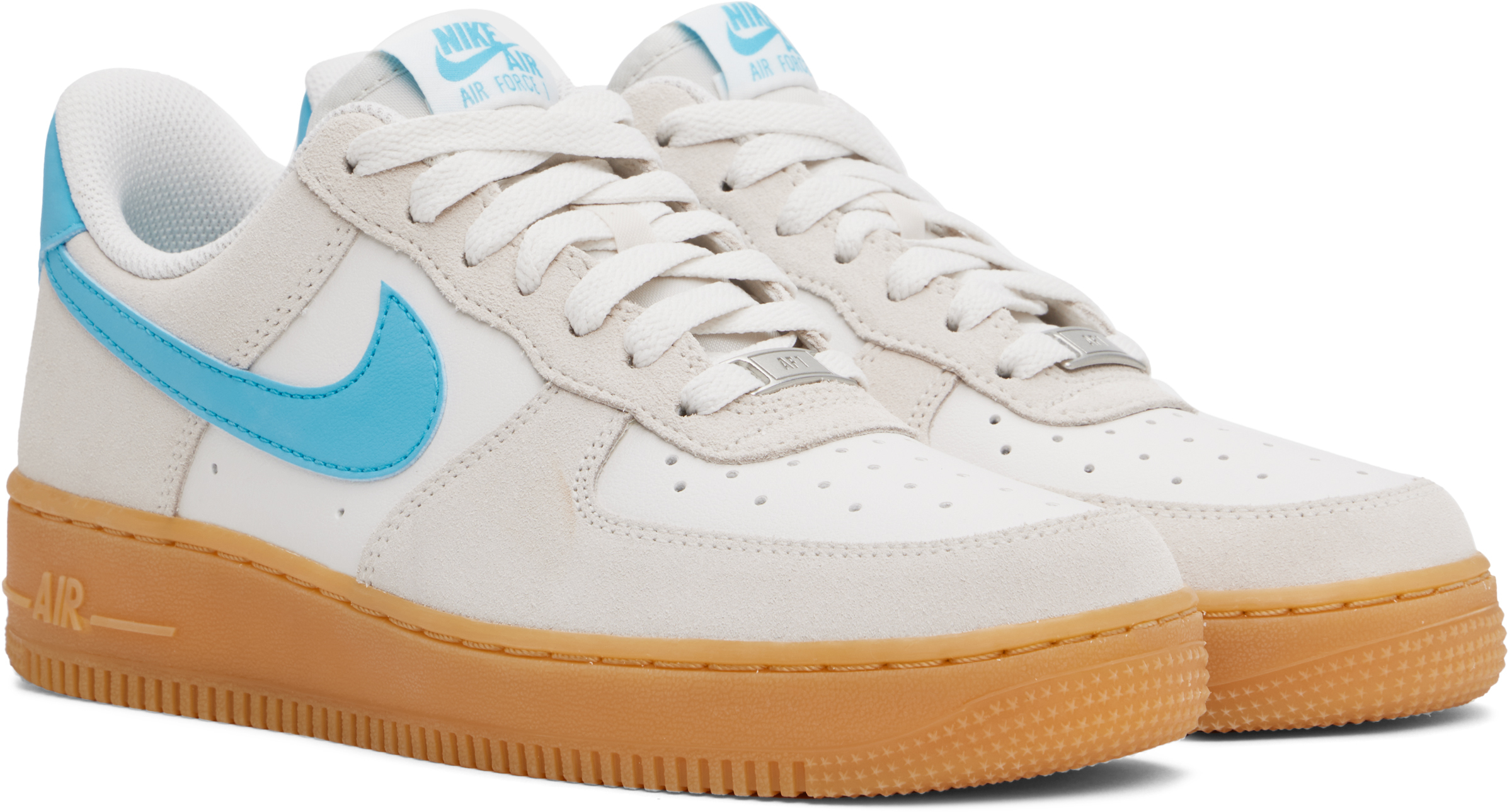 Nike Gray & Blue Air Force 1 '07 Lv8 Sneakers In Phantom/baltic Blue-