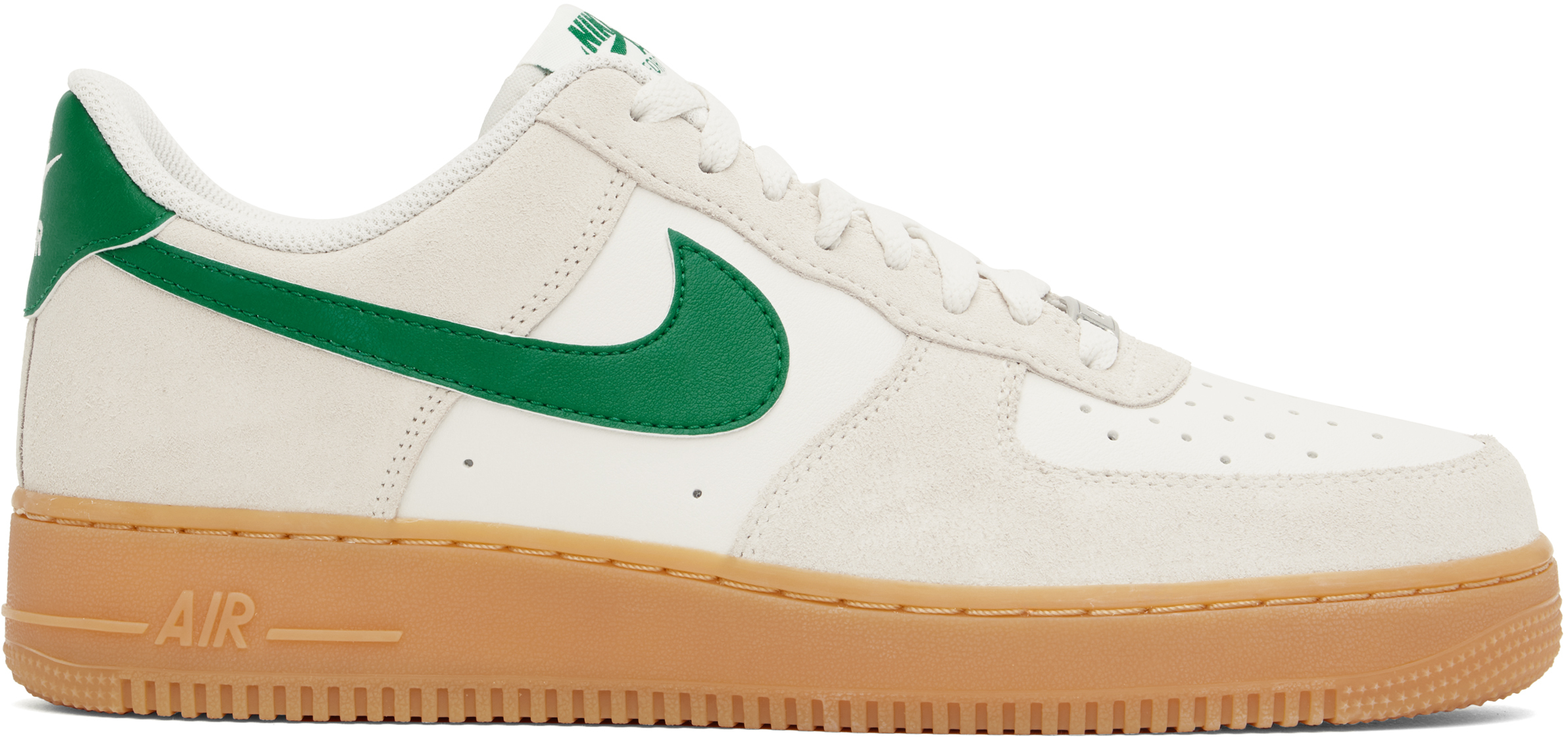 Beige & Green Air Force 1 '07 LV8 Sneakers