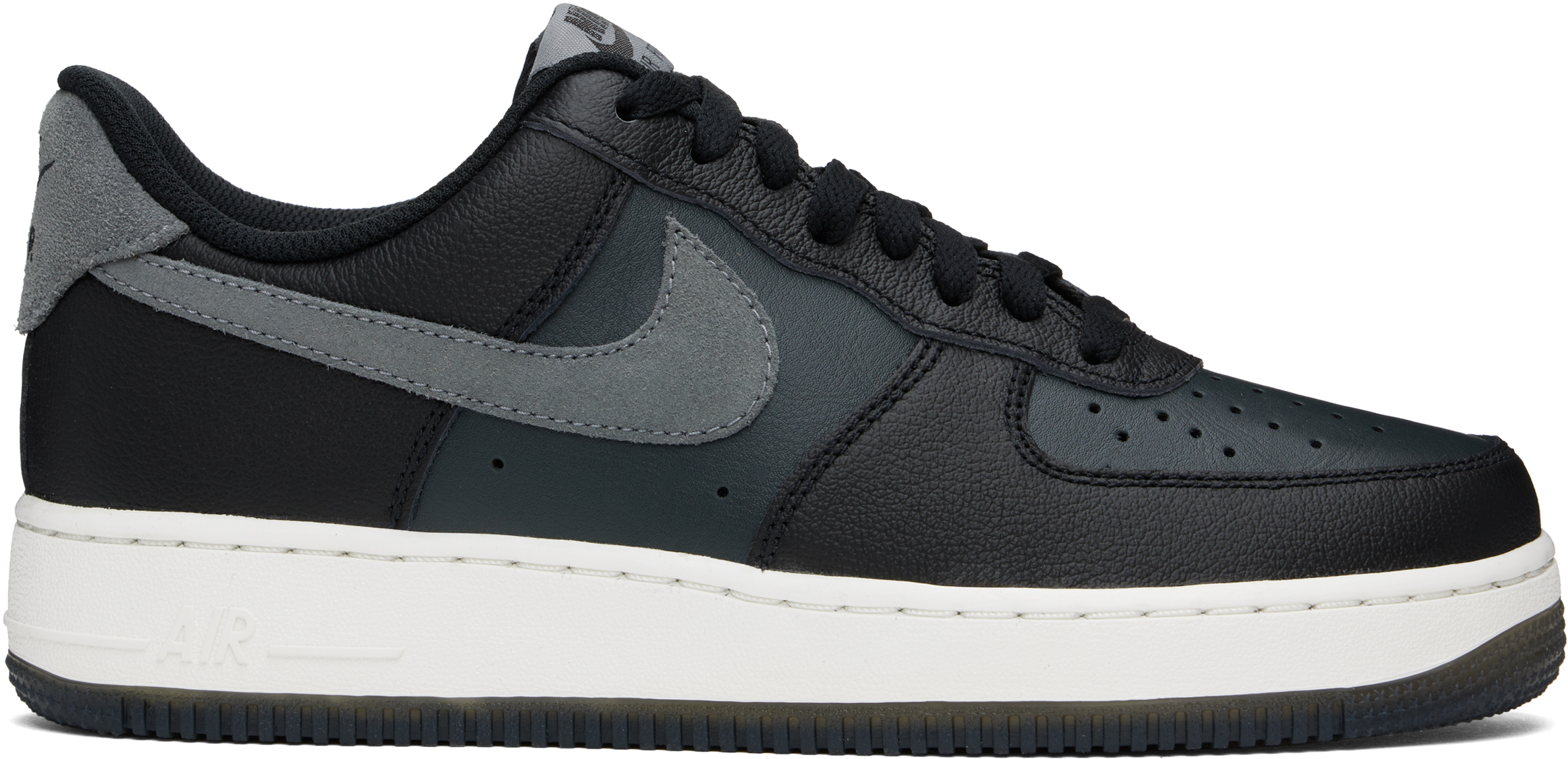 Shop Nike Black & Gray Air Force 1 '07 Lv8 Sneakers In Black/smoke Grey-dk