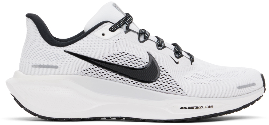 Nike Men's Pegasus 41 Road Running Shoes In White/black-pure Pla