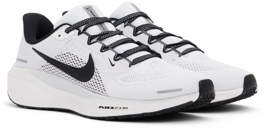 Nike Men's Pegasus 41 Road Running Shoes In White/black-pure Pla