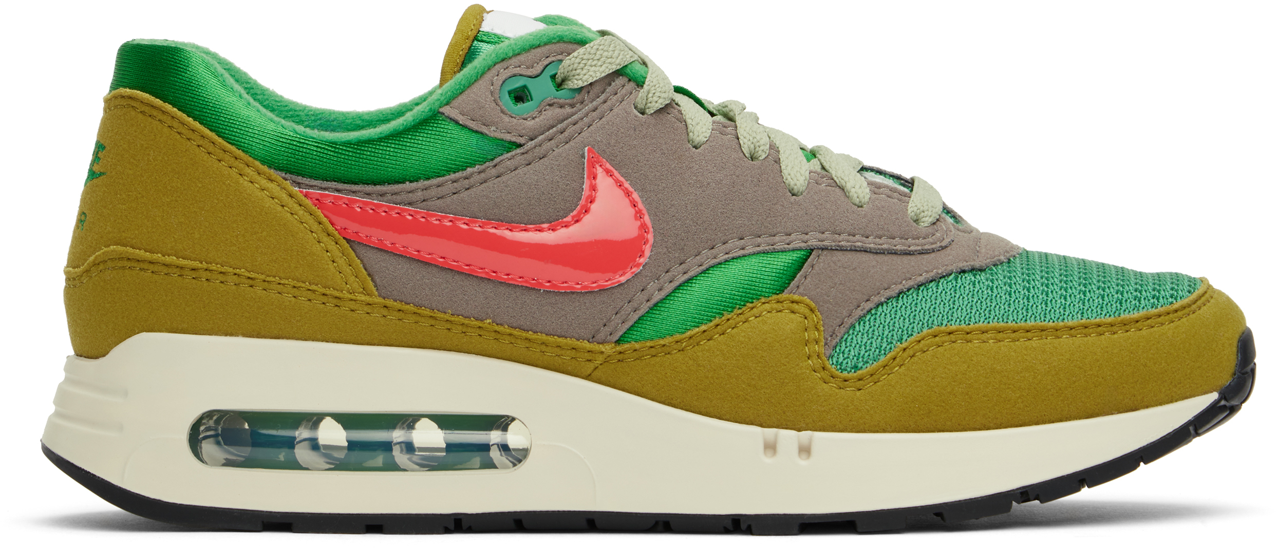Nike Green Air Max 1 '86 Og Big Bubble Powerwall Sneakers In Classic Green/ember