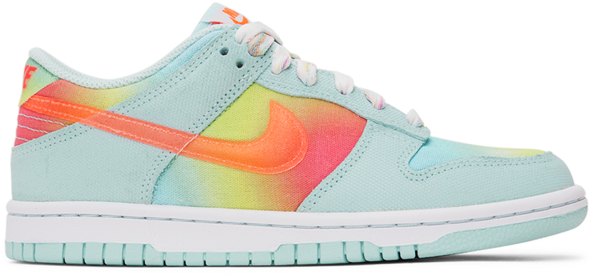Nike Kids Blue & Multicolor Dunk Low Big Kids Sneakers In Glacier Blue