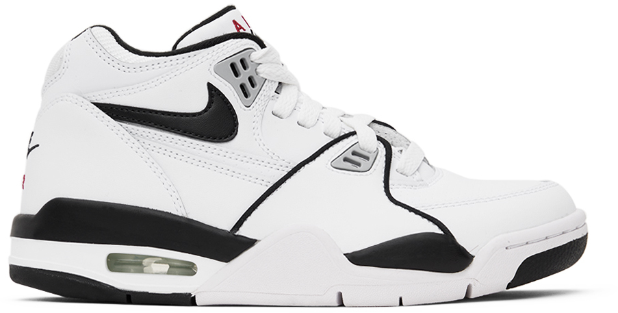Nike Kids White & Black Air Flight 89 Big Kids Sneakers In White/black