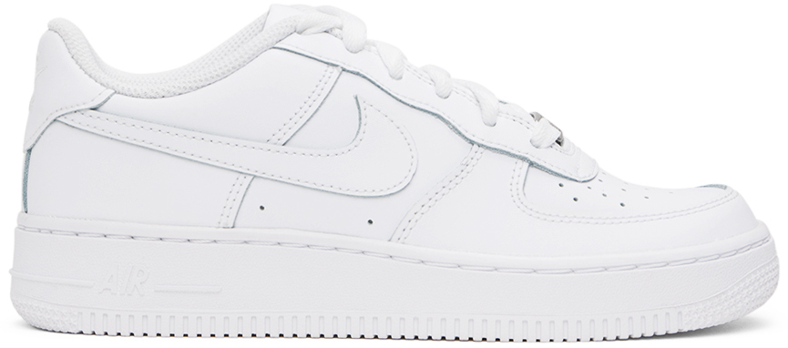 Shop Nike Kids White Air Force 1 Le Big Kids Sneakers In White/white