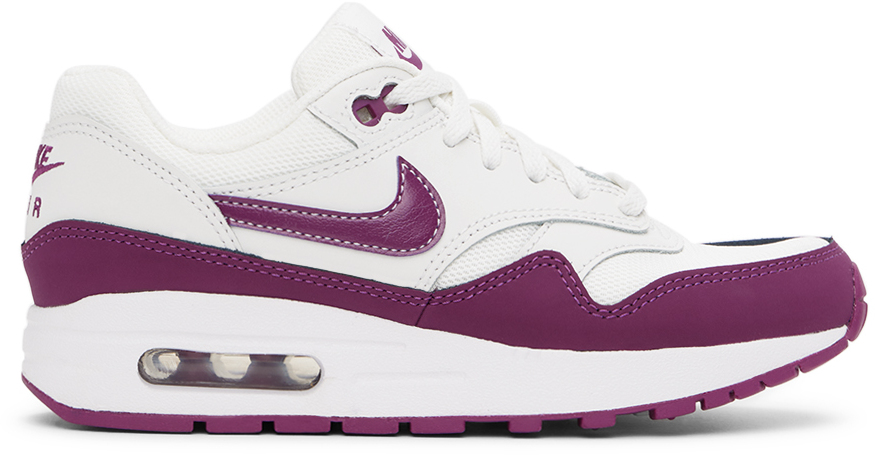 Nike Kids Purple & White Air Max 1 Big Kids Sneakers In Summit White