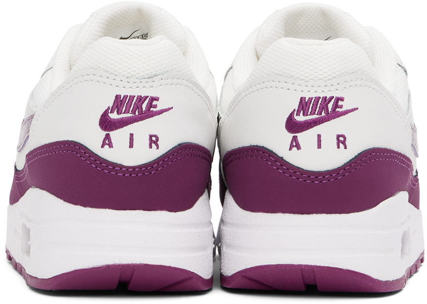 Nike Kids Purple & White Air Max 1 Big Kids Sneakers In Summit White