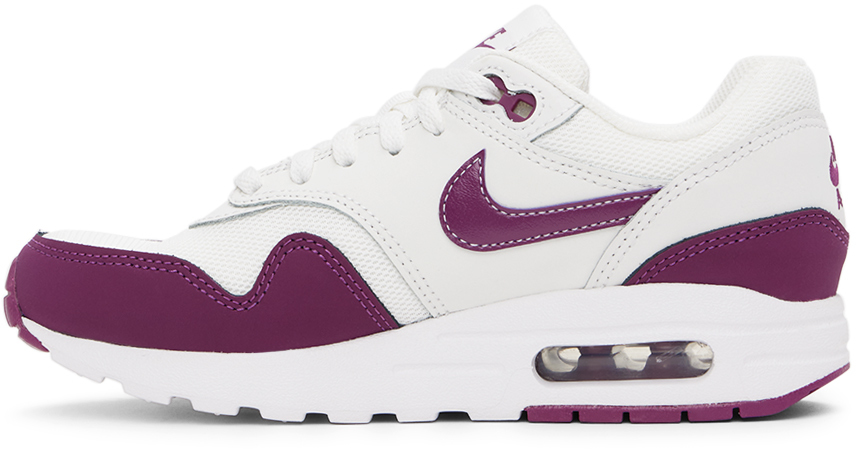 Nike Kids Purple & White Air Max 1 Big Kids Sneakers In Summit White
