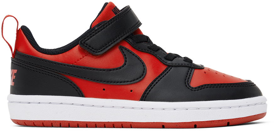 Shop Nike Kids Black & Red Court Borough Low Recraft Little Kids Sneakers In University Red