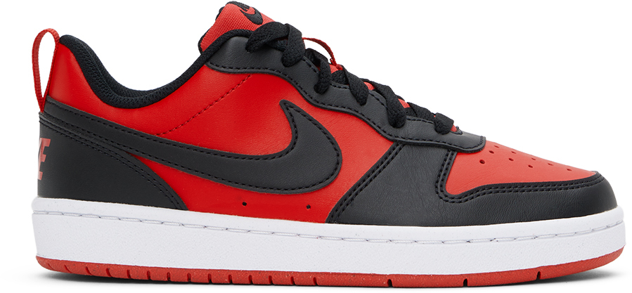 Nike Kids Red & Black Court Borough Low Recraft Big Kids Sneakers In University Red