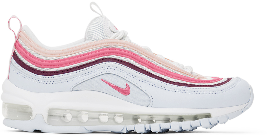 Nike Kids Blue & Pink Air Max 97 Big Kids Sneakers In White/pinksicle