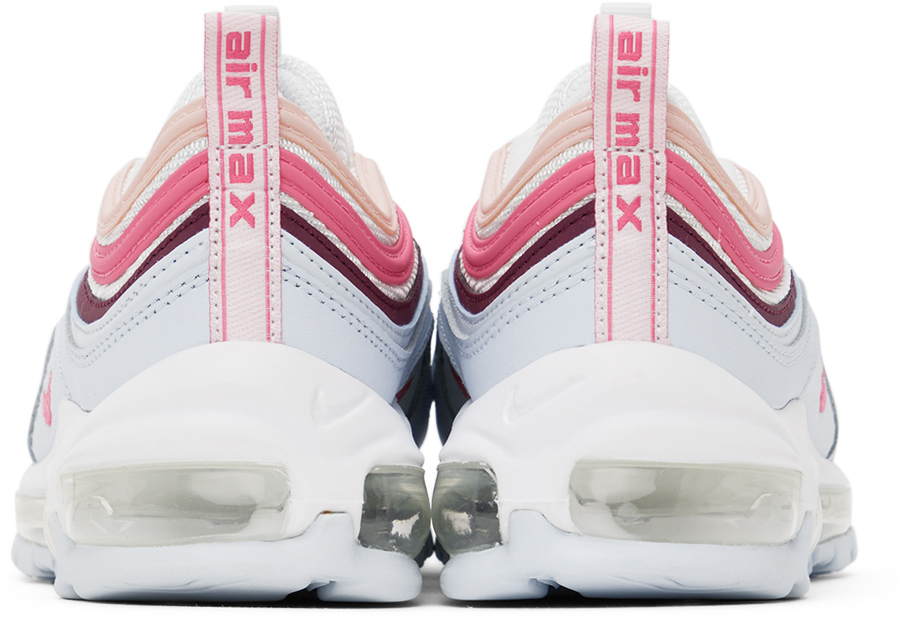 Nike Kids Blue & Pink Air Max 97 Big Kids Sneakers In White/pinksicle