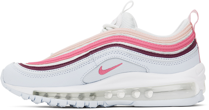 Nike Kids Blue & Pink Air Max 97 Big Kids Sneakers In White/pinksicle