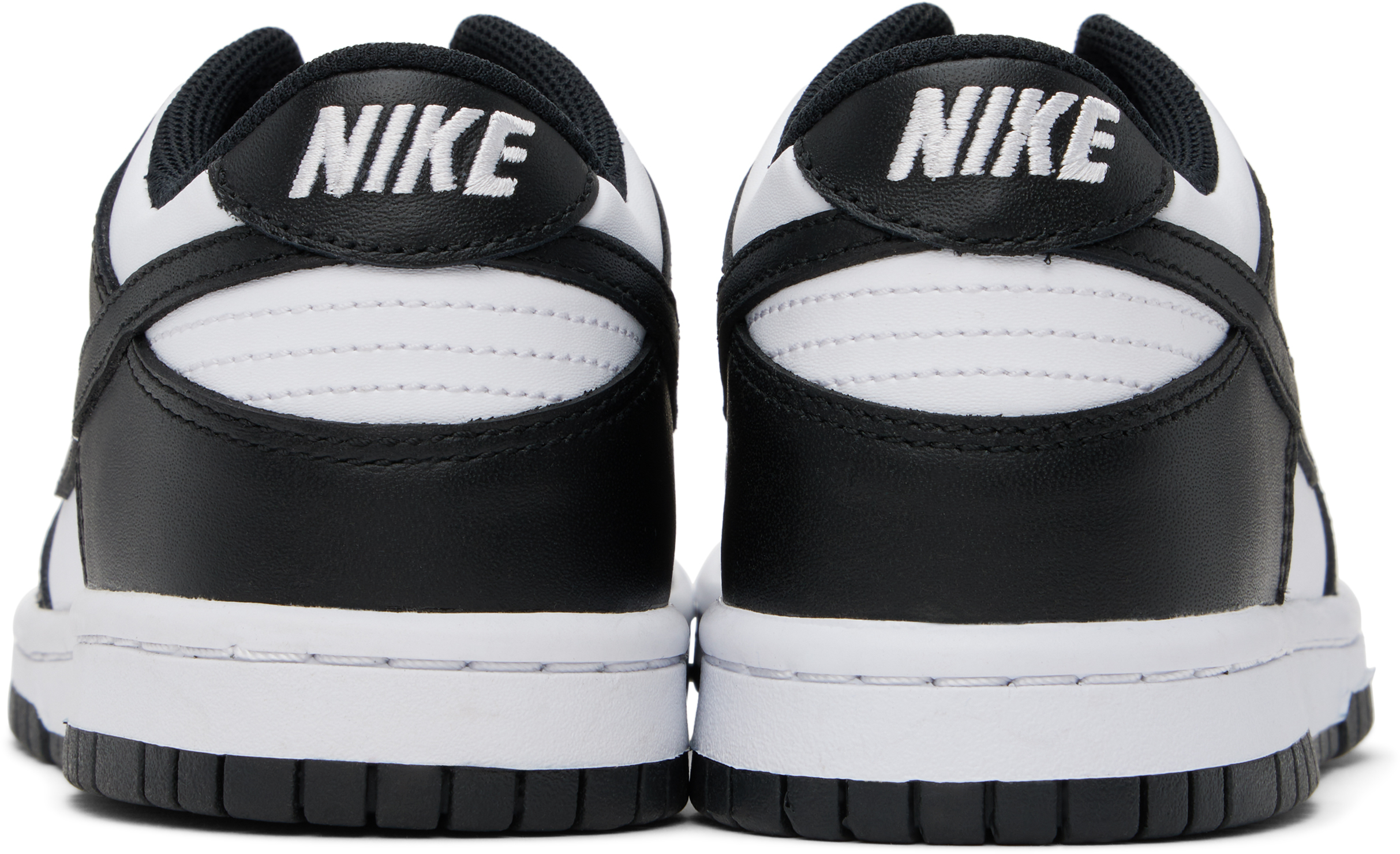 Nike Big Kids Black & White Dunk Low Sneakers In 100 White/black-whit