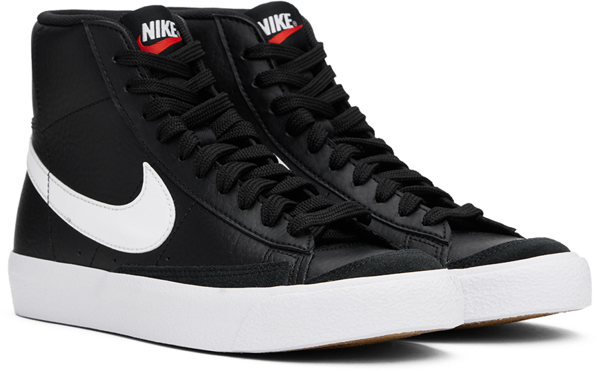 Nike Big Kids Black Blazer Mid '77 Sneakers In 002 Black/white-whit