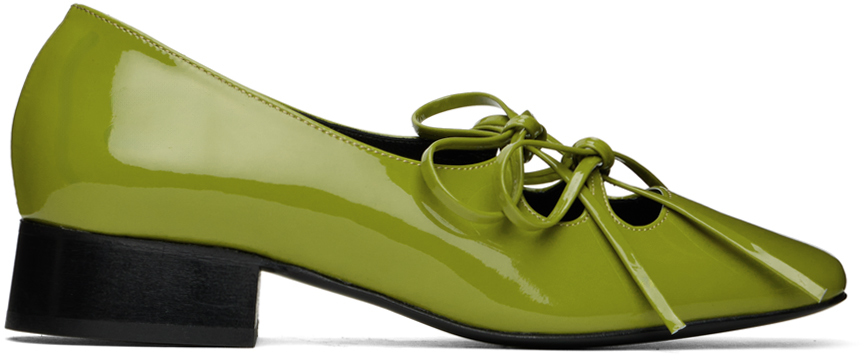 Shop Nicole Saldaã±a Green Isabel Ballerina Flats In Chartreuse