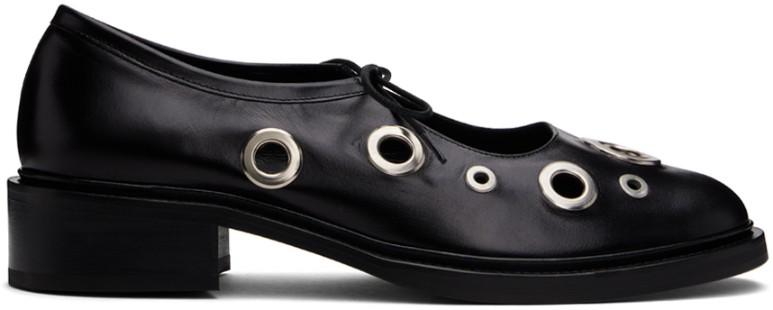 Black Fabiana Eyelet Loafers