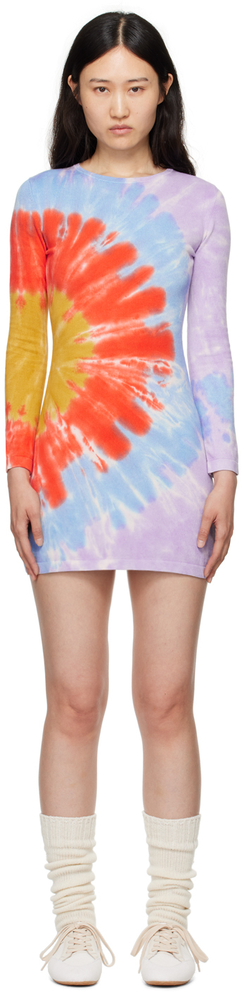 Shop The Elder Statesman Multicolor Nova Spin Minidress In Crp/vio/shn/frc