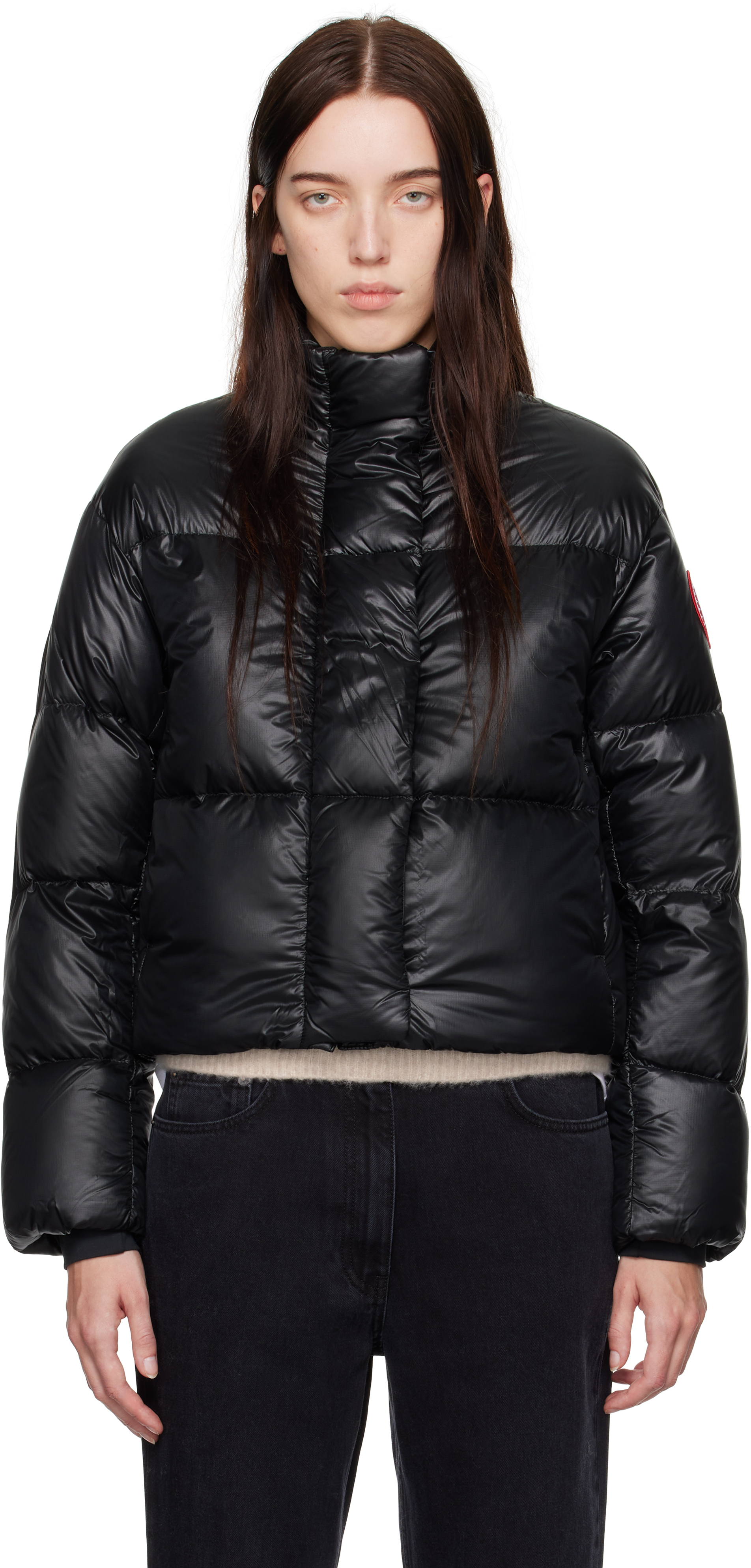 Black Cypress Cropped Puffer Down Jacket