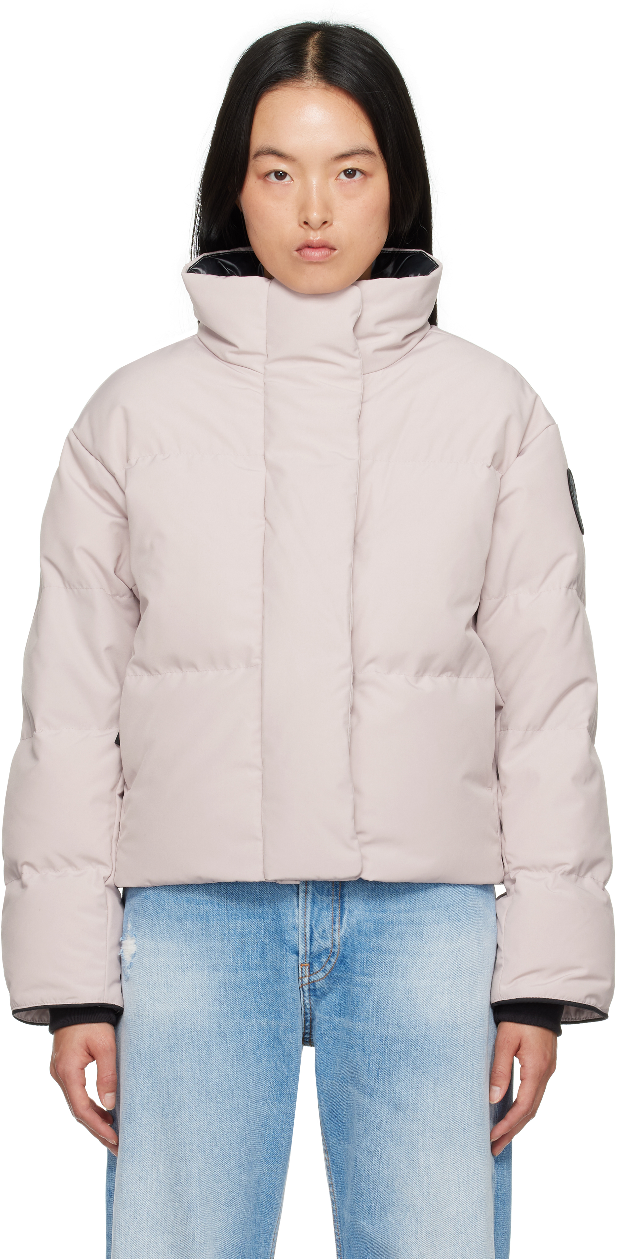 Canada Goose: Pink 'Black Label' Grandview Cropped Down Jacket