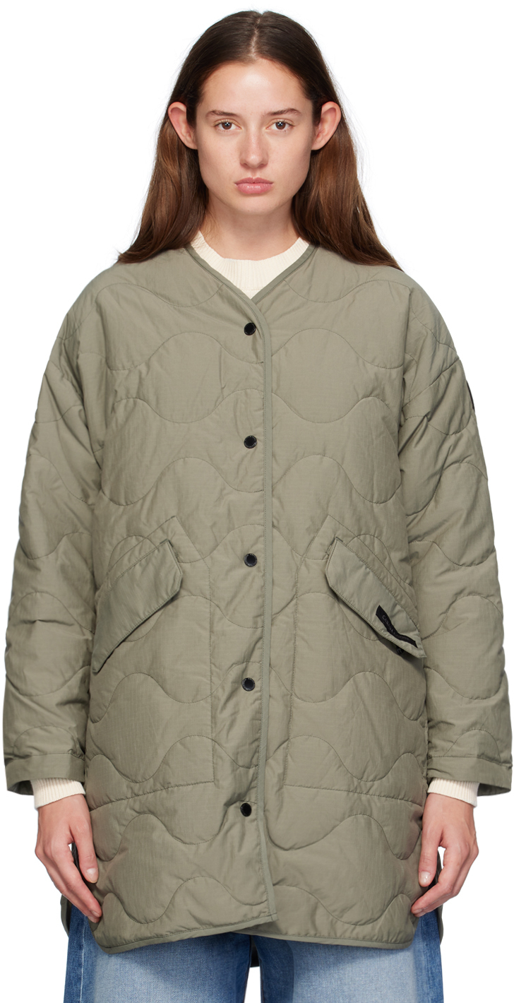 Shop Canada Goose Green 'black Label' Elgin Liner Reversible Down Coat In 1664 Smokey Sage/sau