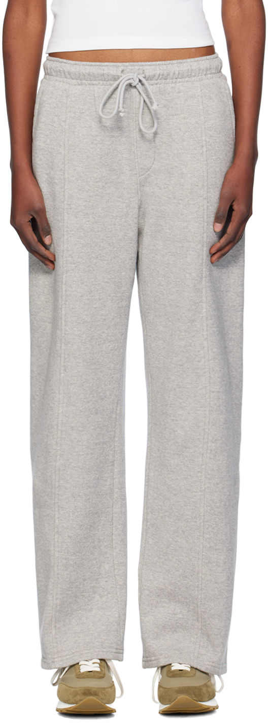 Shop The Elder Statesman Gray Daily Wide Leg Sweatpants In 30 Medium Grey