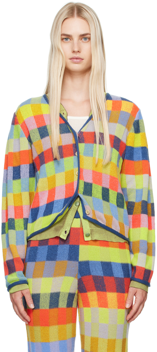 Multicolor Check Cardigan