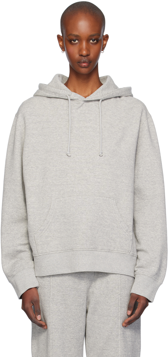 THE ELDER STATESMAN GRAY DAILY LIGHTWEIGHT HOODIE 