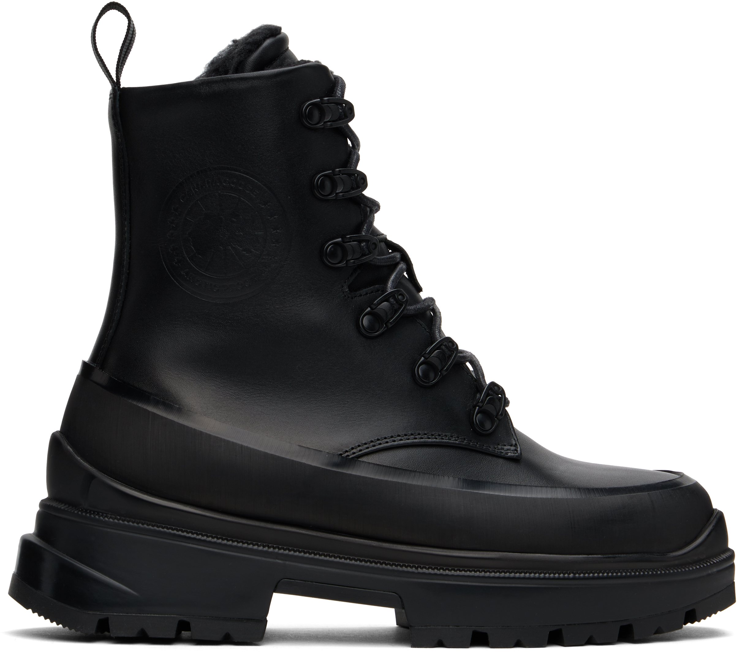 Canada Goose: Black Kya Lace-Up Boots | SSENSE display picture 1