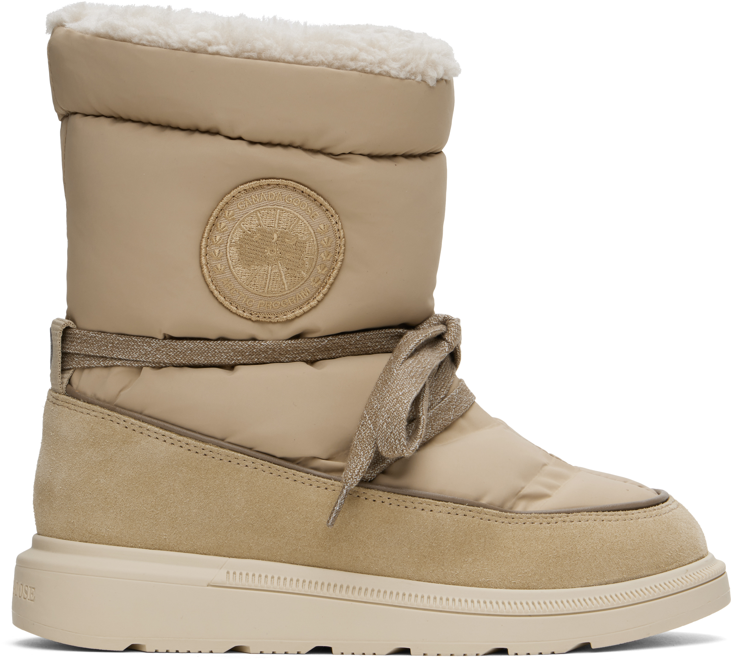 Canada Goose Tan Demma Puffer Boots In 1690 Tan/linen