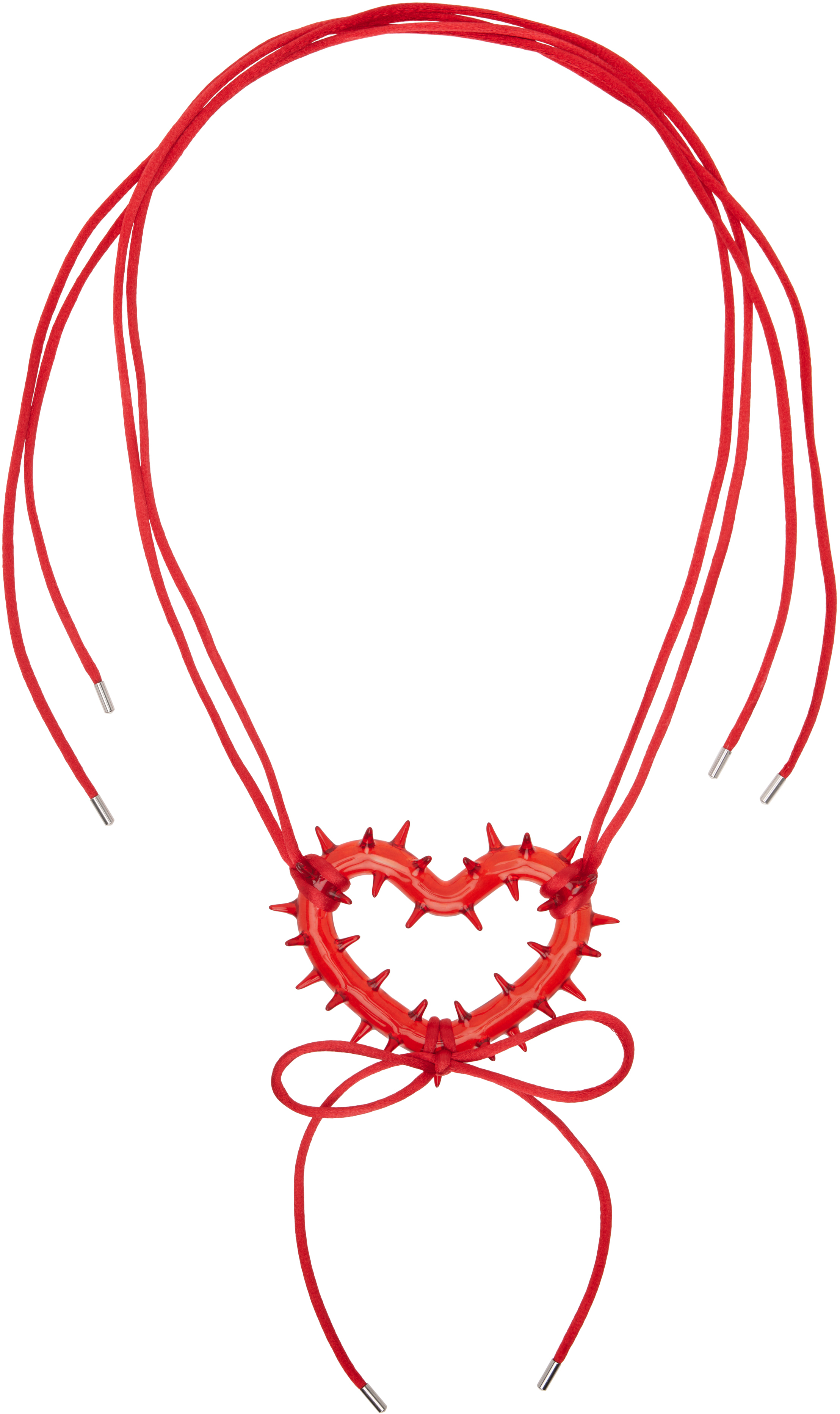 Shop Hugo Kreit レッド Spiky Heart ネックレス In Red