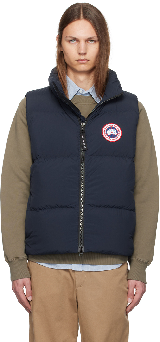 Shop Canada Goose Navy Lawrence Puffer Down Vest In Atlantic Nvy