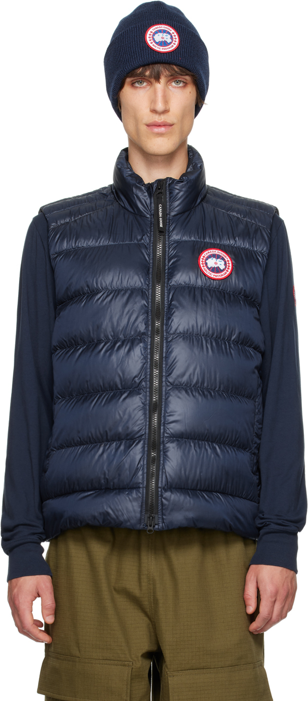 Shop Canada Goose Navy Crofton Down Vest In Atlantic Nvy