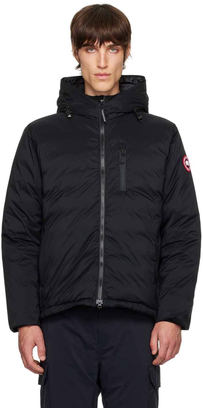 Shop Canada Goose Black Lodge Down Jacket In Black - Noir