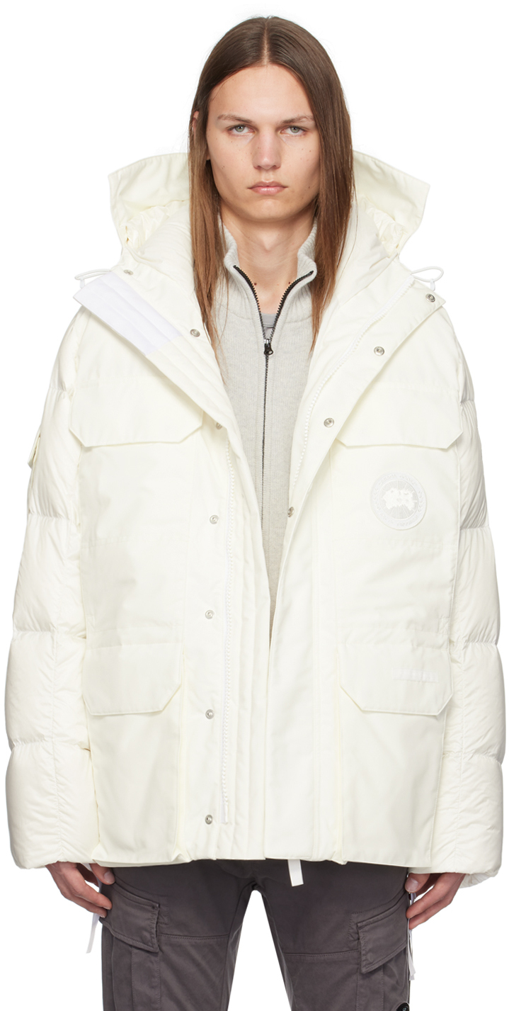 Canada Goose: White 'Paradigm' Expedition Down Parka | SSENSE