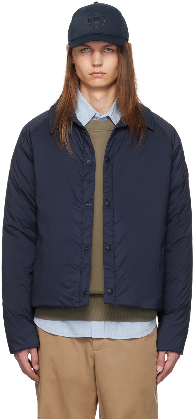 Shop Canada Goose Navy Lodge Coach Down Jacket In Atlantic Nvy