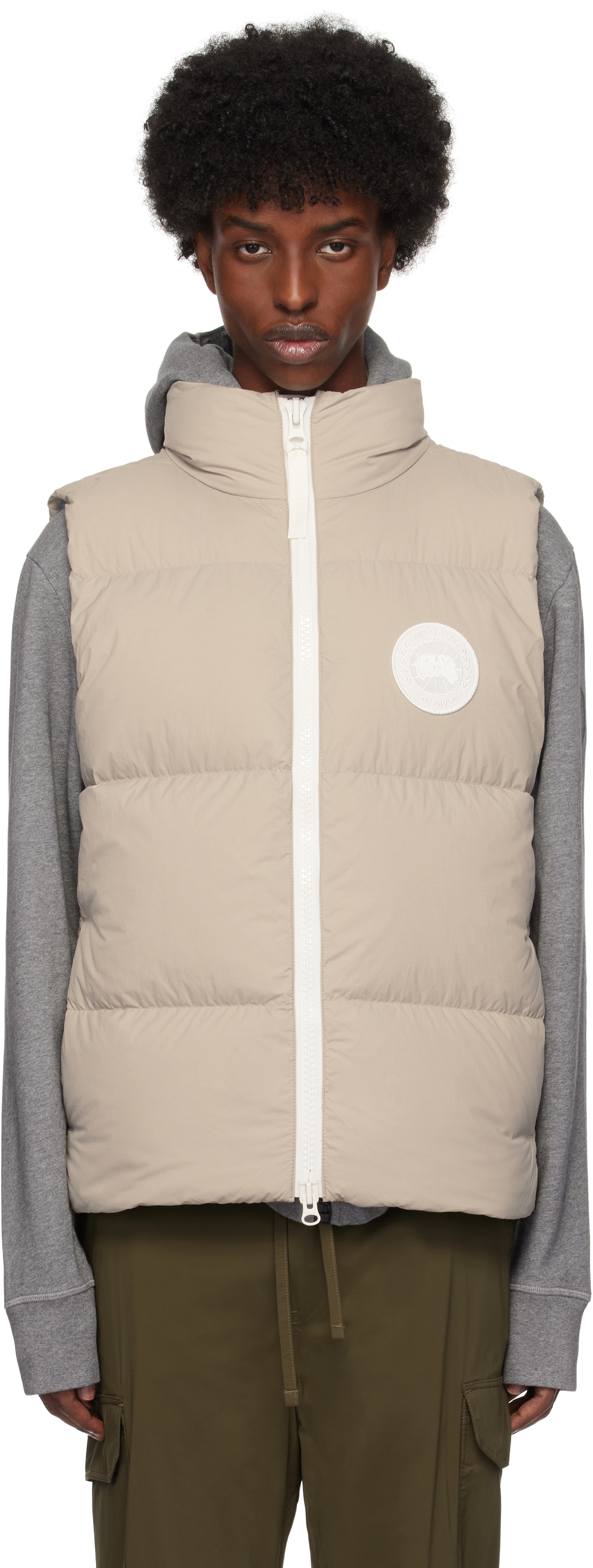 Canada Goose Beige White Label Lawrence Down Vest In Limestone