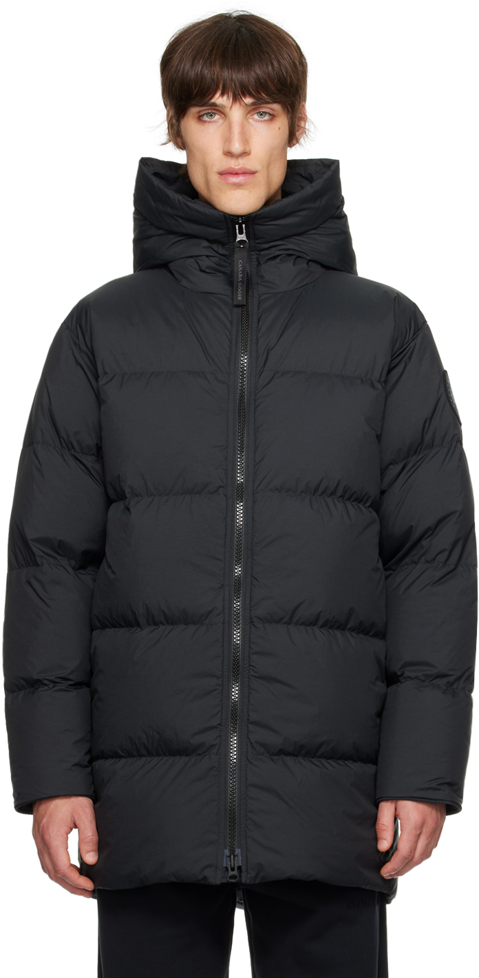 Shop Canada Goose Black 'black Label' Lawrence Puffer Down Jacket In Black - Noir