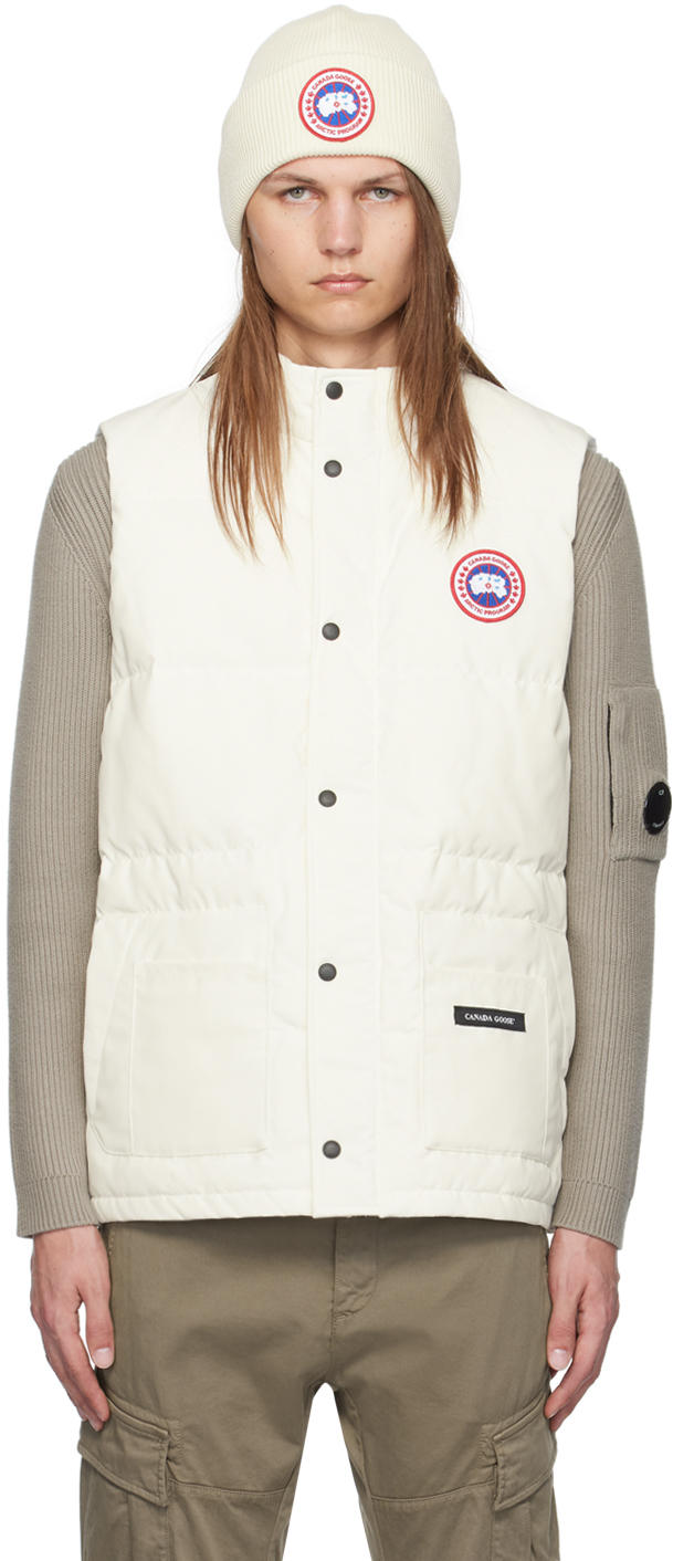 White Freestyle Crew Down Vest