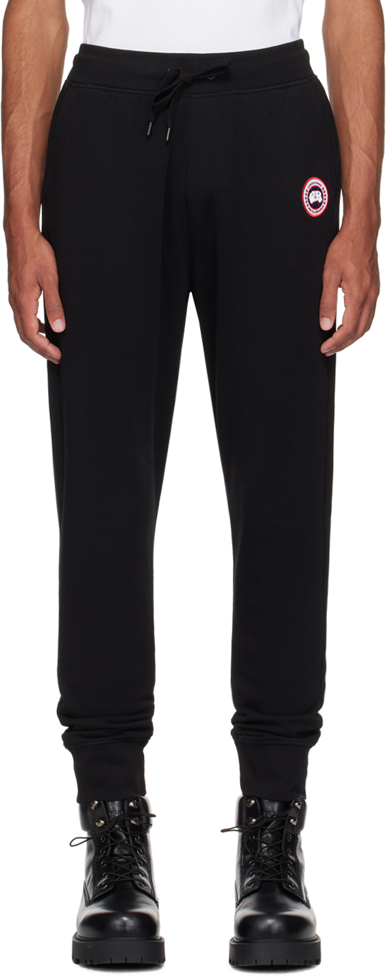 Shop Canada Goose Black Huron Sweatpants In Black - Noir