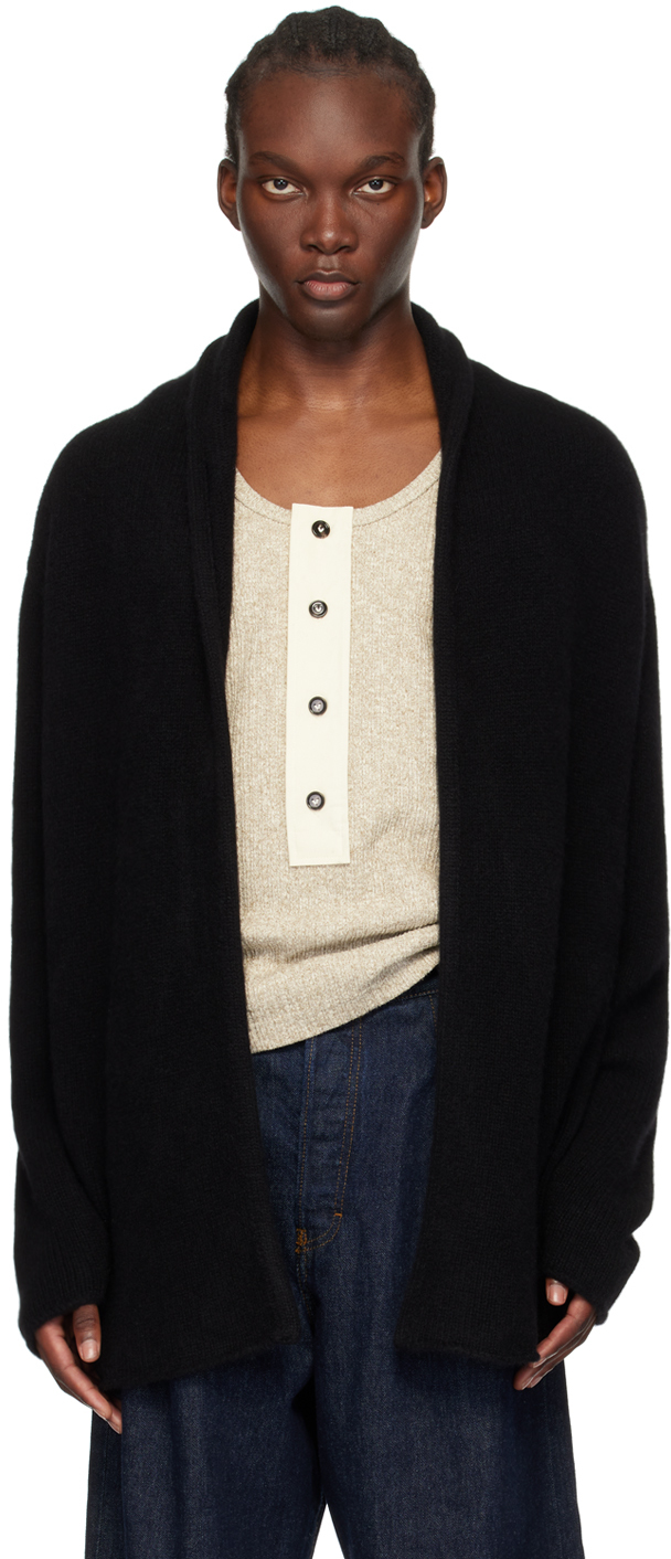 Shop The Elder Statesman Black Italy Smoking Cardigan In 001 Black