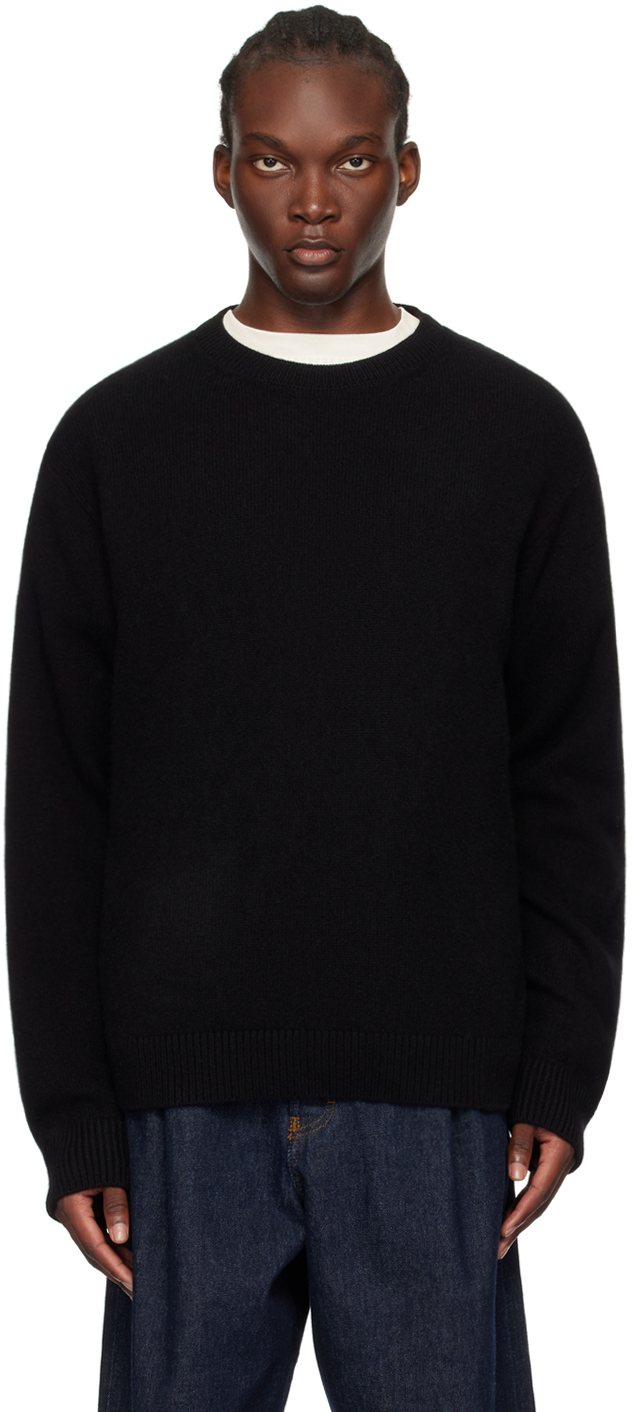 Black Simple Crew Sweater