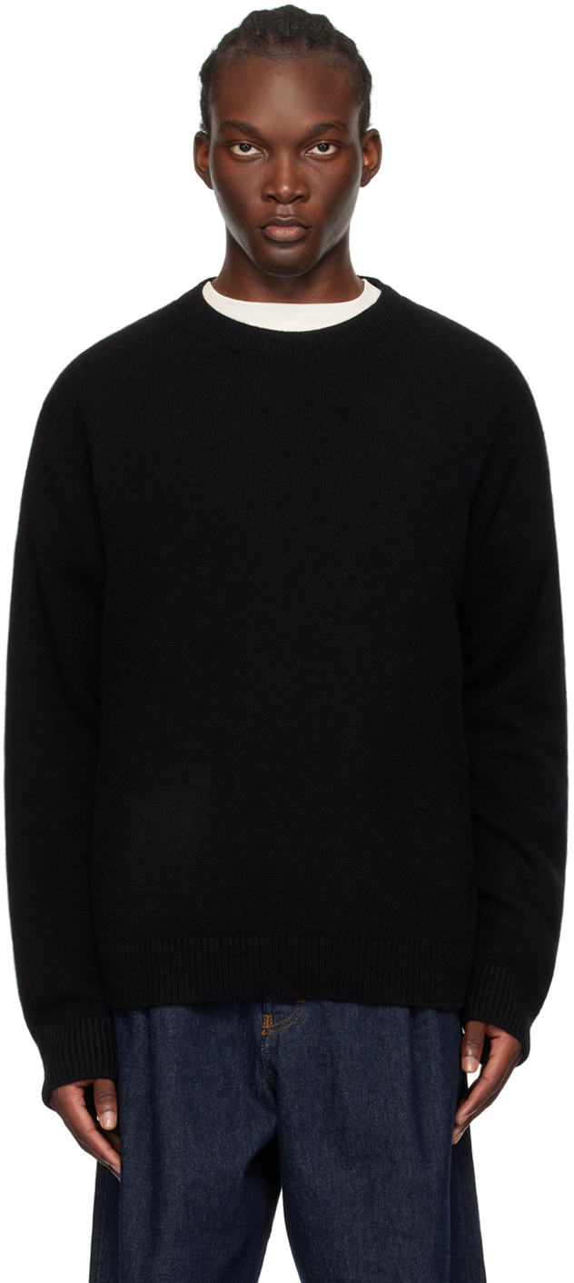 Shop The Elder Statesman Black Simple Crew Sweater In 001 Black