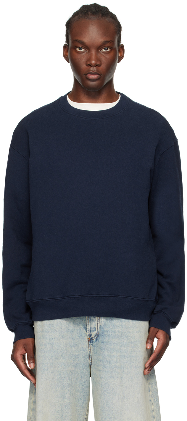 Shop The Elder Statesman Navy Daily Sweatshirt In 410 Navy