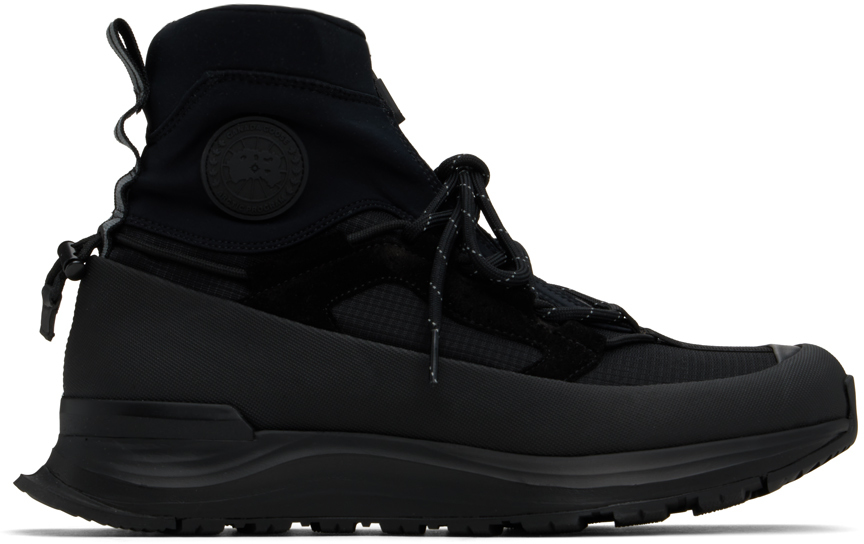 Shop Canada Goose Black Glacier Trail High Sneakers In Black - Noir